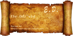Ehr Dávid névjegykártya
